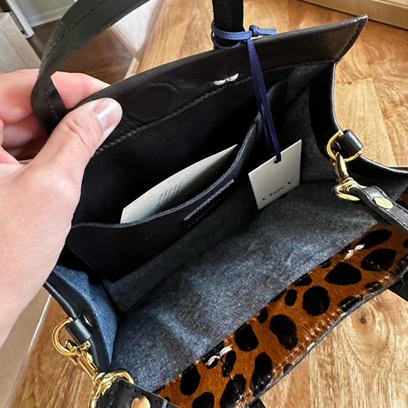 •NEW• Clare V. Petit Simple Tote in Leopard Hair and Black Leather - Picture 3 of 6